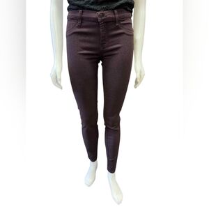 J Brand NWT Mid-Rise Super Skinny Jeans Dark Plum Size 28